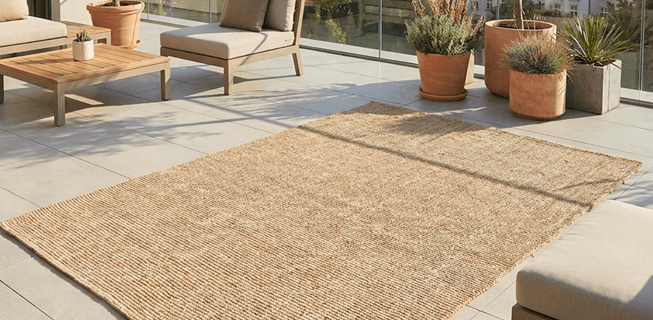 Koberec Bouclé Jute Grey Brown